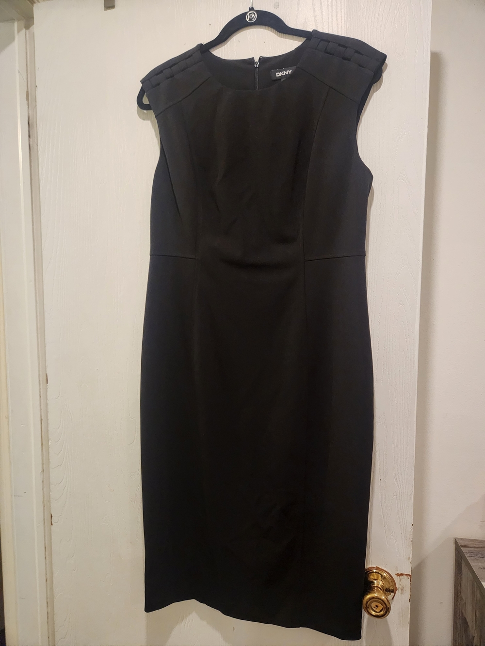 DKNY Black Sheath Dress - Sleek Cap-Sleeve Work Dress